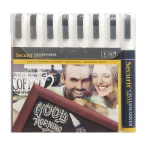 Securit 6mm Liquid Chalk Pens White (Pack of 8) - GF261  - 1