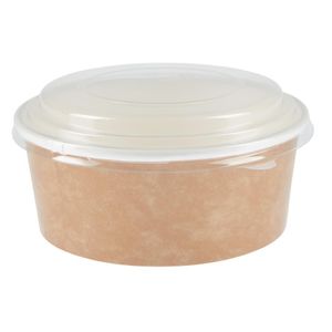 Colpac Recyclable Kraft Salad Pots With Lid Small 700ml / 24oz (Pack of 150) - FA373  - 1