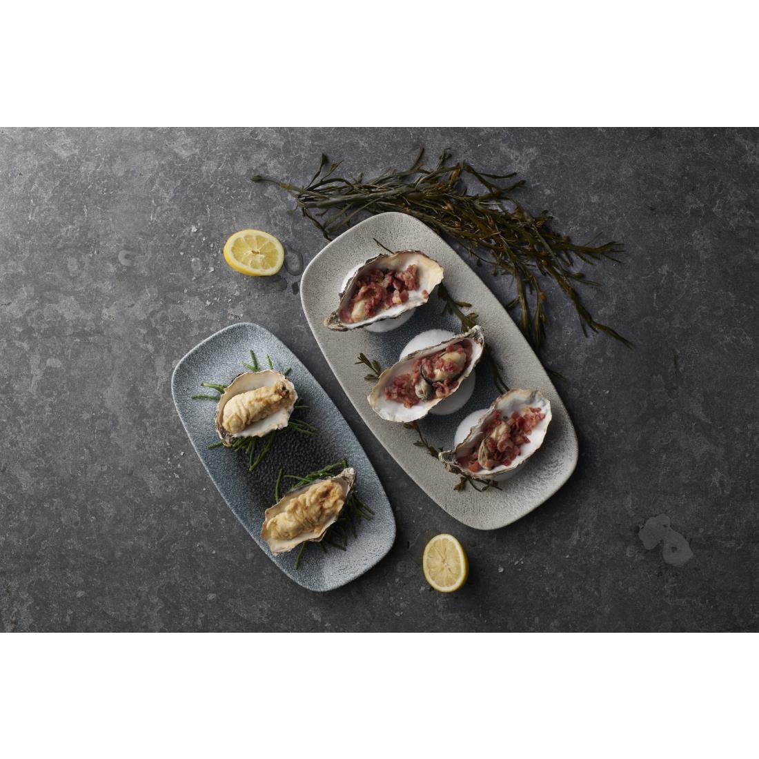 Churchill Raku Duo Chefs Oblong Plate Topaz Quartz 287x152mm (Pack of 12) - FS930  - 2