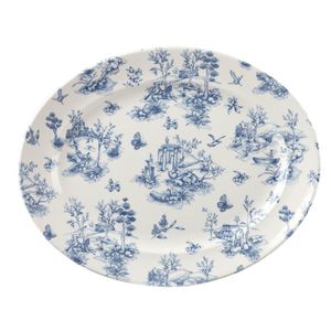 Churchill Vintage Prints Oval Dishes Prague Toile Print 365mm (Pack of 6) - GF309  - 1