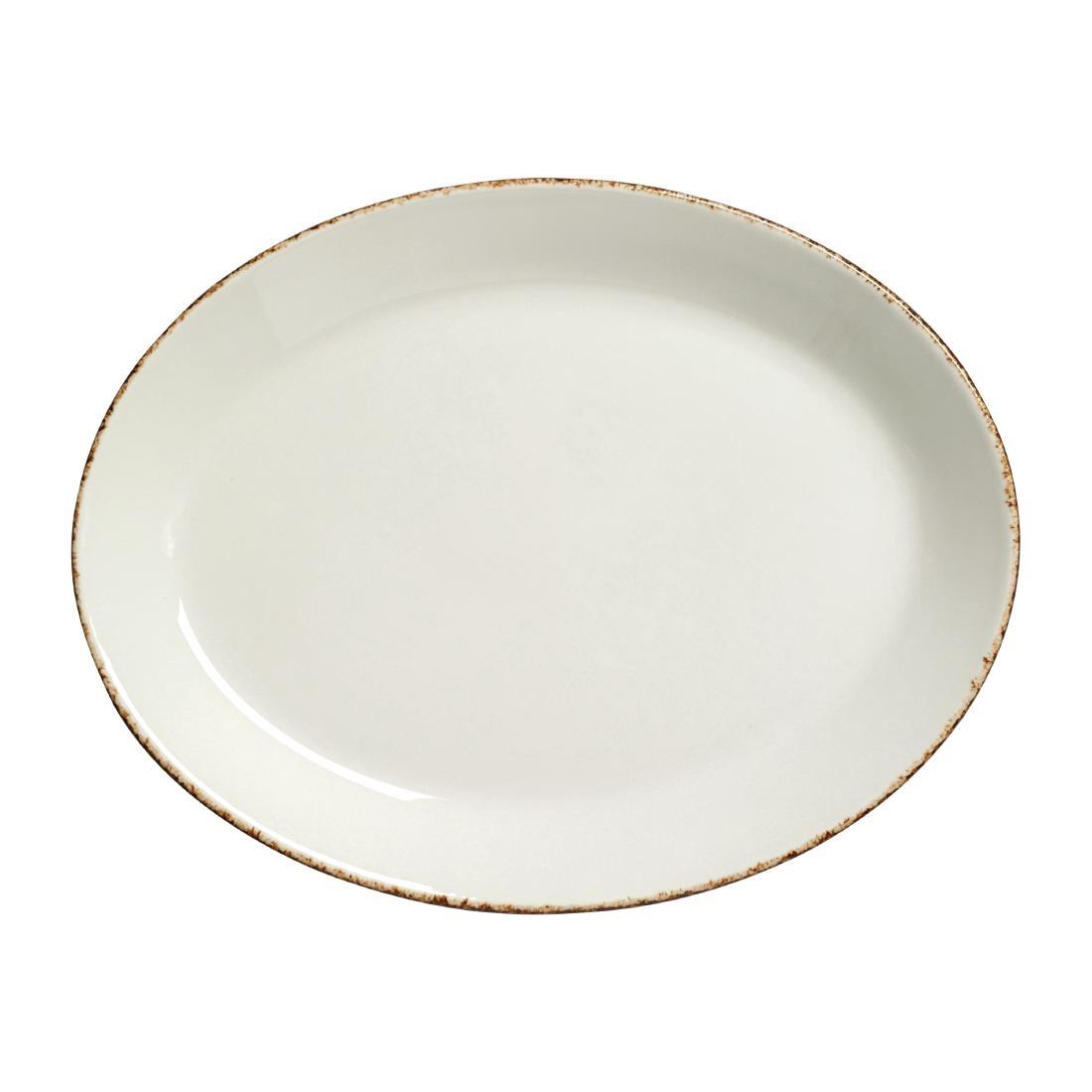 Steelite Brown Dapple Oval Coupe Plates 202mm (Pack of 24) - VV1315  - 1