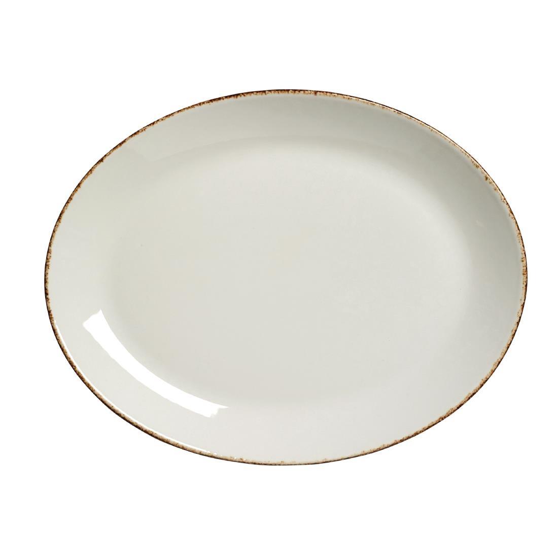 Steelite Brown Dapple Oval Coupe Plates 305mm (Pack of 12) - VV1317  - 1