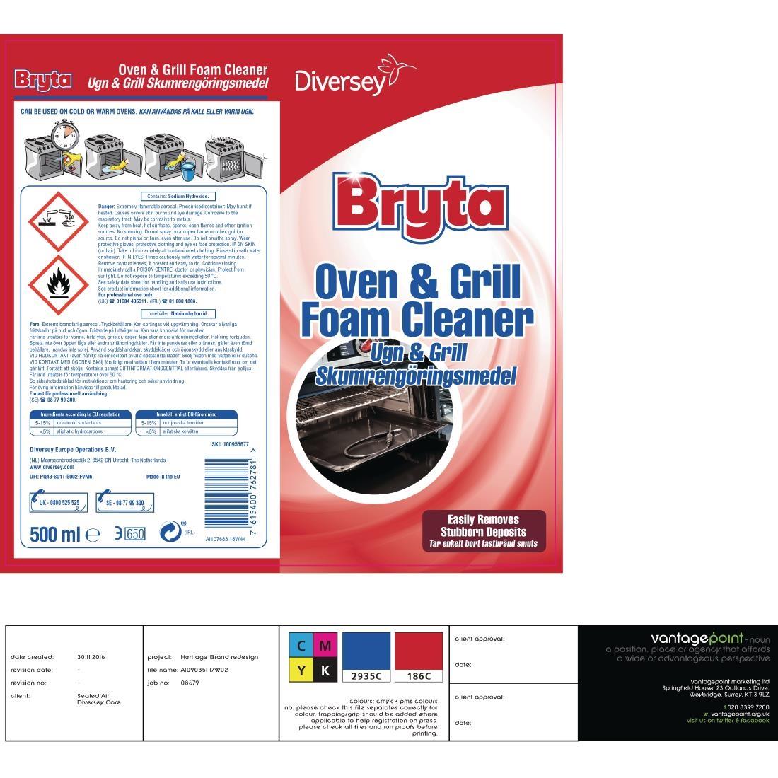 Bryta Foam Grill and Oven Cleaner Ready To Use 500ml - GH490  - 2