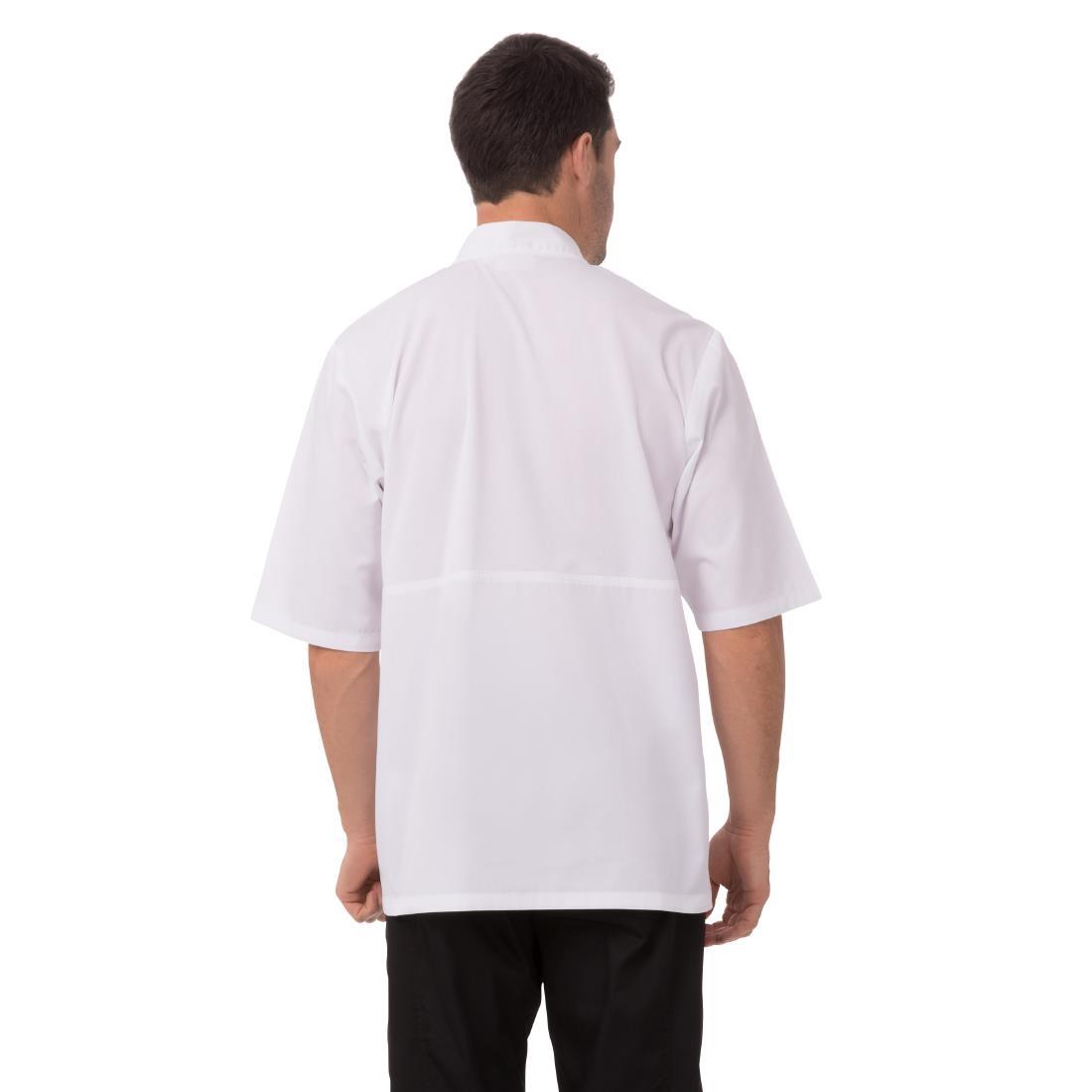 Chefs Works Montreal Cool Vent Unisex Short Sleeve Chefs Jacket White XS - A914-XS  - 3