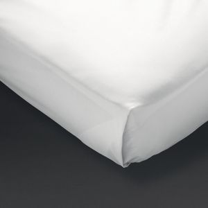 Mitre Comfort Percale Flat Sheet White Single - GT804  - 1
