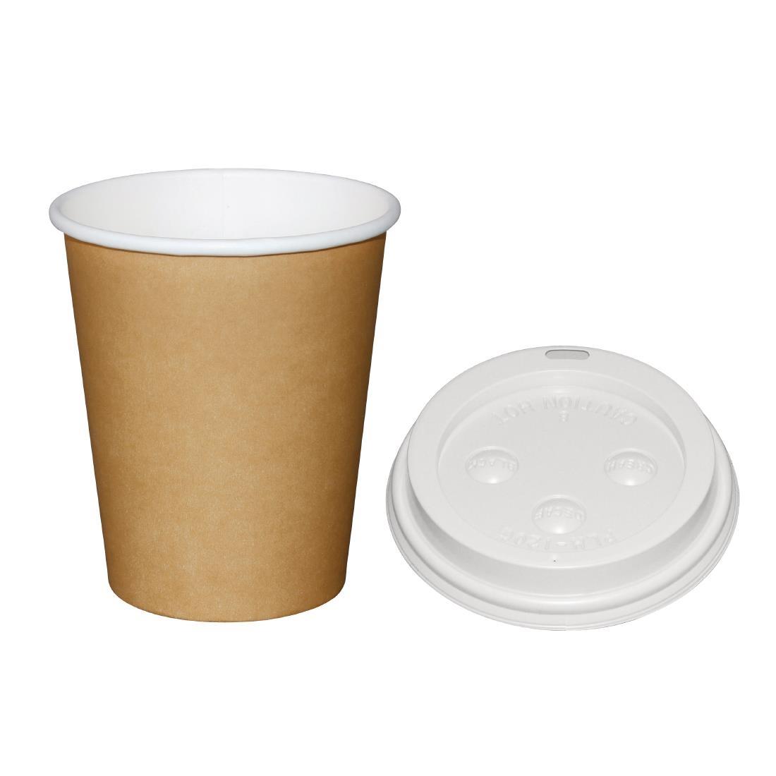 Special Offer Fiesta Brown 225ml Hot Cups and White Lids (Pack of 1000) - SA434  - 1