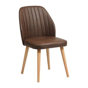 Tromso Dining Chair Buffalo Espresso with Light Wood Legs