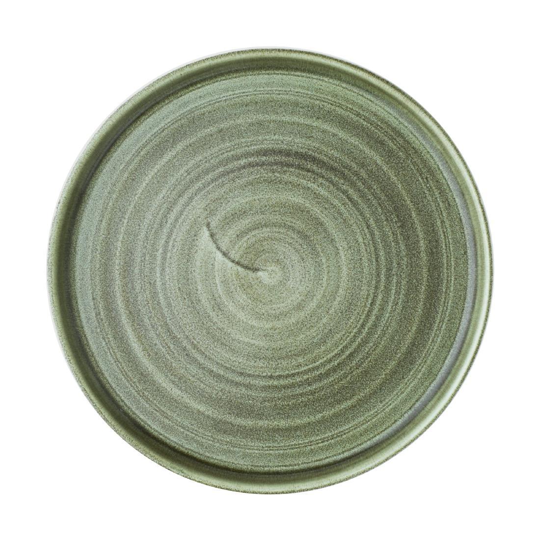 Churchill Stonecast Patina Walled Plates Green 220mm (Pack of 6)