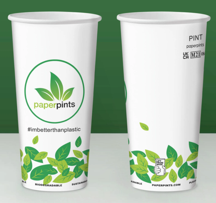 GFGPINTSWCUPS 1 000 x 20oz Paper Pint UKCA Go For Green Single