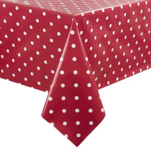 PVC Polka Dot Tablecloth Red 54 x 70in