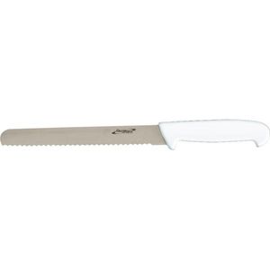 Genware 8'' Bread Knife White (Serrated) - K-BR8W - 1