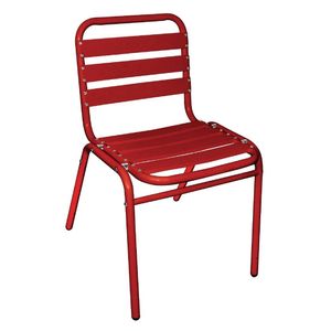 Bolero Red Aluminium Bistro Side Chair (Pack of 4) - GK994