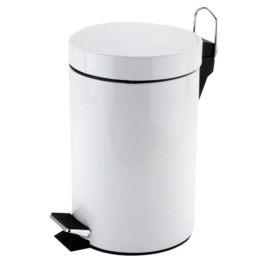 Pedal Bin Round White 3Ltr - PDL03W | Go for Green Bins & Waste Bar Trucks