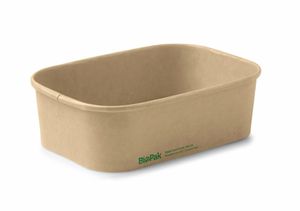 BioPak 650ml Rectangle PLA Lined Container, FSC Mix (Case of 300) - BB-LB-650-N-UK - 1