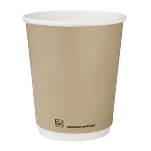 Fiesta Compostable Coffee Cups Double Wall 227ml / 8oz (Pack of 500) - CU984 - 1