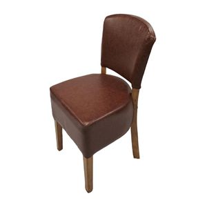 Hanoi Dining Chair In Weathered Oak with Bison Vinyl Espresso (Pack of 2) - HP761 - 1