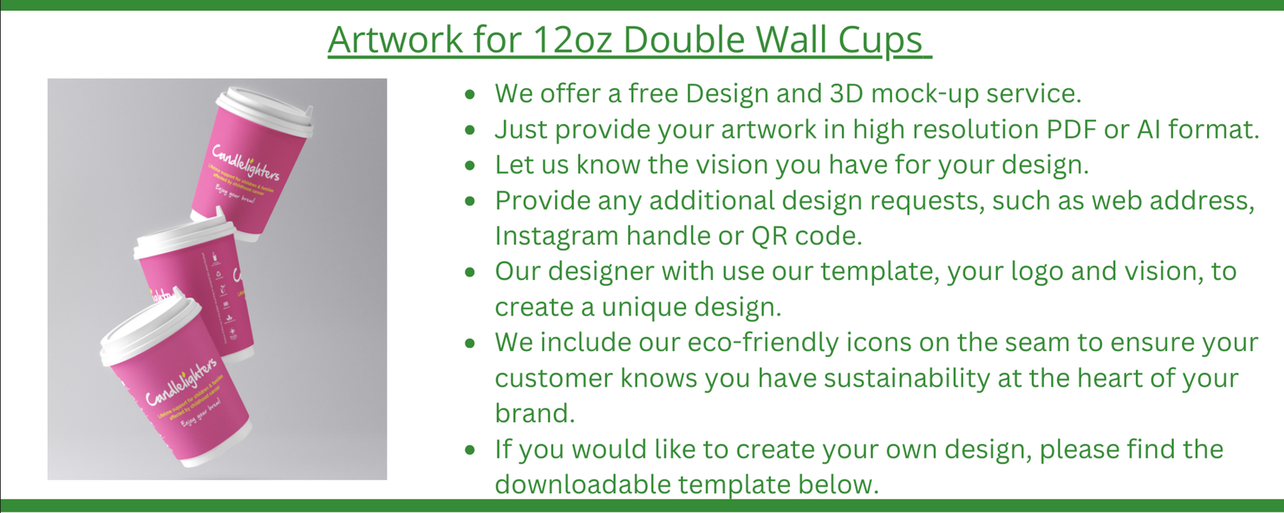 Artwork Design and Template for 12oz Double Wall Cups