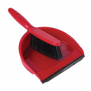 Jantex Soft Dustpan and Brush Set Red - CC931 - 1