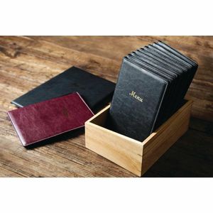 Olympia Faux Leather Menu Cover A5 Black - E223 - 3