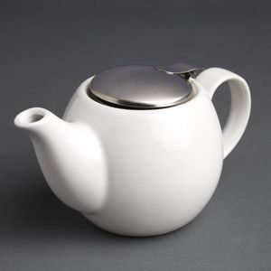 Olympia Cafe Teapot 510ml White - GM593 - 3