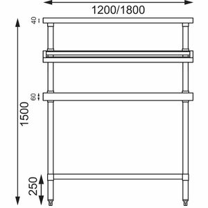 Vogue Stainless Steel Prep Station with Gantry Large - CB909 - 3