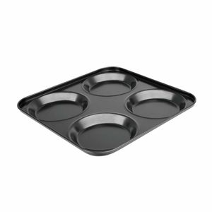 Vogue Carbon Steel Non-Stick Yorkshire Pudding Tray 4 Cup - GD012 - 1