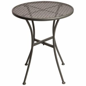 Bolero Grey Steel Patterned Round Bistro Table Grey 600mm - GG703 - 1