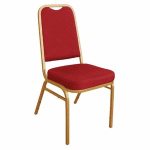 Bolero Square Back Banquet Chairs Red & Gold (Pack of 4) - DL016 - 1