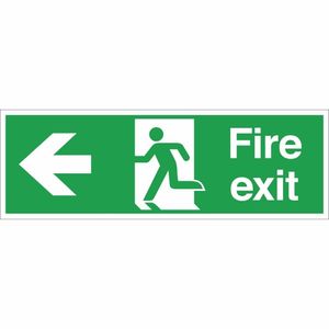 Fire Exit Sign Arrow Left - W303 - 1