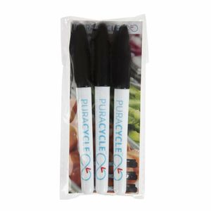 Puracycle Non-Toxic Marker Pens Black 3 Pack - FB284 - 3