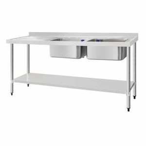 Vogue Double Sink Left Hand Drainer 1800mm - DY828 - 1