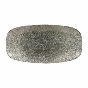 Churchill Studio Prints Raku Rectangular Plates Quartz Black 355mm (Pack of 6) - HC776 - 1