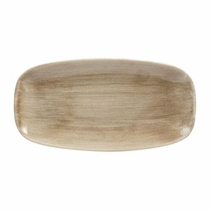 Churchill Stonecast Patina Antique Rectangular Plates Taupe 298mm (Pack of 12) - HC797 - 1