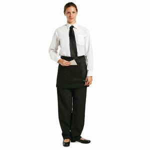Chef Works Short Bistro Apron Black - A425 - 1