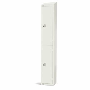 Elite Double Door Coin Return Locker with Sloping Top White - GR310-CNS - 1