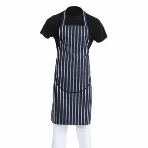 Whites Butchers Apron Navy Stripe with Pocket - A535 - 1