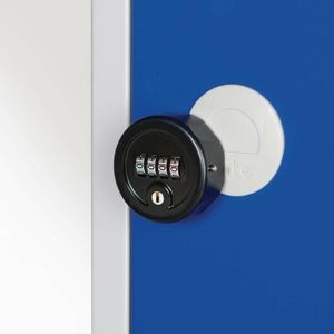 Elite Single Door Manual Combination Locker Locker Red with Sloping Top - W949-CLS - 3