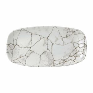 Churchill Studio Prints Kintsugi Agate Grey Chefs Oblong Plate 298 x 152mm (Pack of 12) - FR065 - 1