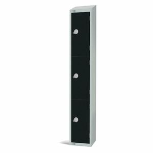 Elite Three Door Manual Combination Locker Locker Black with sloping top - GR672-CLS - 3