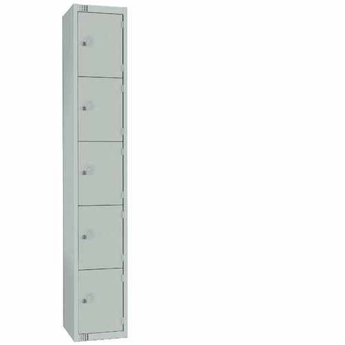 Elite Five Door Electronic Combination Locker with Sloping Top Grey - CG615-ELS - 1