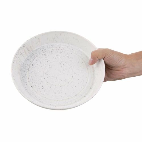 Olympia Cavolo Flat Round Bowls White Speckle 220mm (Pack of 4) - FD901 - 7