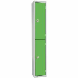 Elite Double Door Coin Return Locker with Sloping Top Graphite Green - W985-CNS - 1