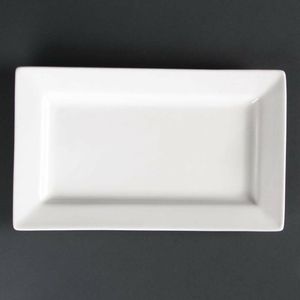 Olympia Lumina Wide Rim Rectangular Plates 257x 155mm (Pack of 4) - CD630 - 1