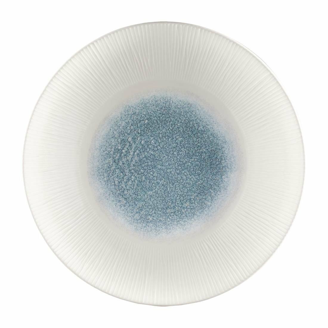 Churchill Bamboo Centre Print Deep Coupe Plates Topaz Blue 281mm (Pack of 12) - FC188 - 1