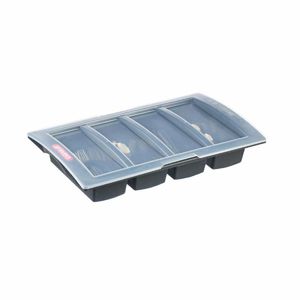 Araven Dark Grey Cutlery Tray with Lid - 1