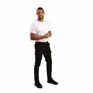 Stretch Slim Combat Trousers Black 30 - 1