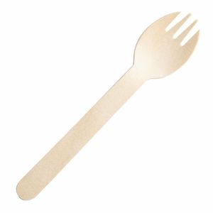 Fiesta Compostable Individually Wrapped Wooden Sporks (Pack of 500) - CH086 - 3
