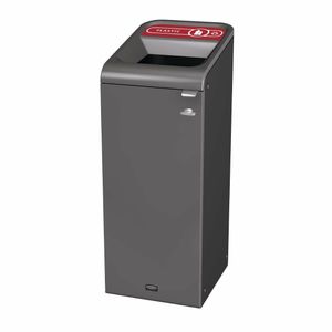 Rubbermaid Configure Recycling Bin with Plastic Recycling Label Red 57Ltr - CX963 - 1