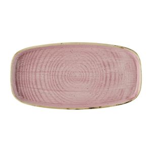 Churchill Stonecast Petal Pink Chefs' Walled Oblong Plate 350mm (Pack of 6) - DX025 - 1