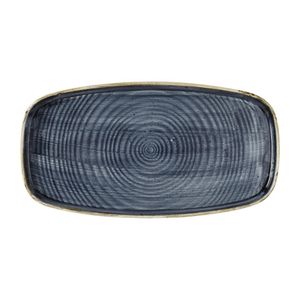 Churchill Stonecast Blueberry Chefs' Walled Oblong Plate 350mm (Pack of 6) - DX027 - 1